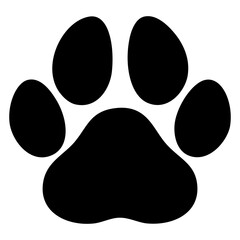 Logo pet friendly. Icono con silueta de pata de perro o gato