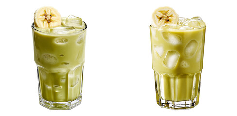 Iced coffee drinks with whipped cream and caramel drizzle isolated on transparent PNG image perfect for beverage branding or digital menus