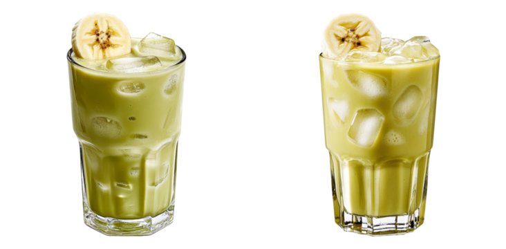 Iced coffee drinks with whipped cream and caramel drizzle isolated on transparent PNG image perfect for beverage branding or digital menus