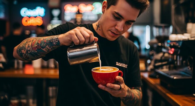 restaurant owner, female entrepreneur, small business, manager, smiling woman, confident, professional, welcoming, hospitality, modern cafe, restaurant interior, bright, natural lighting, daytime, gre