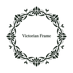 Elegant Victorian Floral Frame Ornamental Circle Border Classic Decorative Design