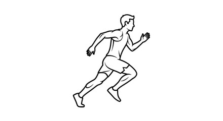 Obraz premium Illustration of running man athlete runner sprint jogger marathon exercise fitness sport training race