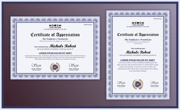 Moden Certificate of Appreciation, Professional Employee of the Month Award Certificate Design - Powered by Adobe