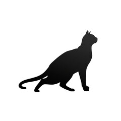 Obraz premium Silhouette of a walking cat on a white background