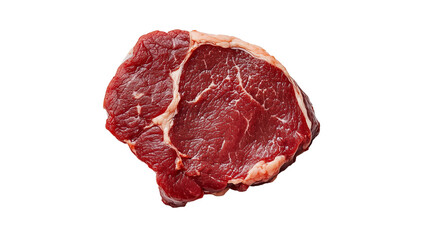 Unprocessed high-quality beef cut showcasing rich marbling and texture on transparent background