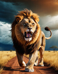 Roaring King of the Savannah