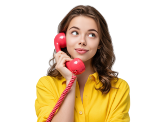 Communication and Contemplation: A portrait of a woman engrossed in a phone conversation, exuding curiosity and thoughtfulness, bathed in soft, natural light.