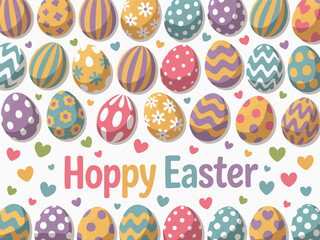 Decorated Easter eggs in a minimalist Scandinavian style using traditional Nordic motifs