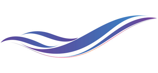 This image features flowing, stylized blue waves against a white background.	