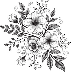 Elegant Floral Ornament Silhouette Vector – Decorative Vintage Flower Design for Crafts & Decor