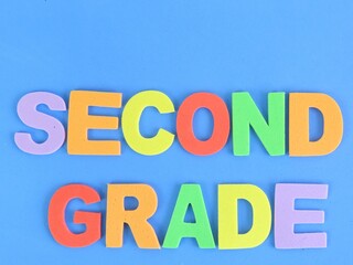 Multicolored eva foam letters form the expression 