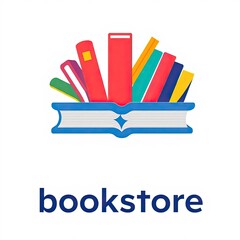 Bookstore Logo: A vibrant and modern logo perfect for educational platforms, publishing houses, or any business related to books and learning.