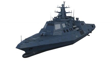 Modern military warship illustration
