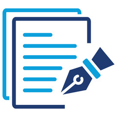 Text Flat Blue Icon