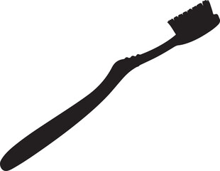 Vector image of Silhouette of a toothbrush in silhouette.
