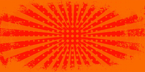 Dots halftone orange color pattern gradient texture with technology digital background. Dots pop art comics with summer background.