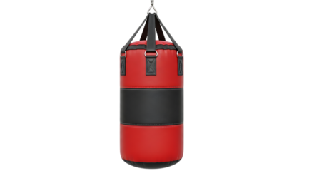 Red and black punching bag boxing training