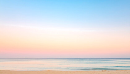 Fototapeta premium A soft gradient of sky blue and light peach representing calm atmosphere