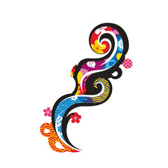 Colorful wave design with floral patterns symbolizing Tanabata festival  