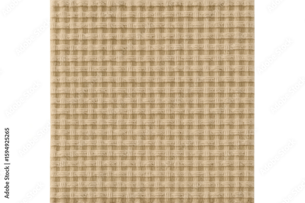 Poster beige textile weave pattern displaying intricate fabric texture, useful for design applications and 
