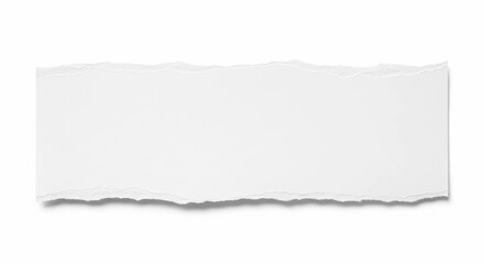 White Torn Paper Message Background &ndash; Ripped Edge Template for Notes, Text, and Design Overlays

