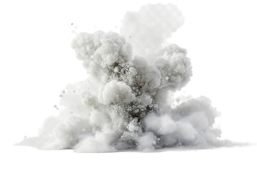 White gray dust powder explosion transparent PNG. cut out 