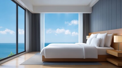 Modern Bedroom with Ocean View and Natural Light