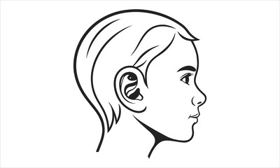 Girl Side Portrait Silhouette