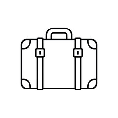 Classic luggage suitcase icon with straps and handle
