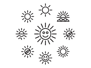 A set of vector gear and cogwheel icons for industrial and mechanical design