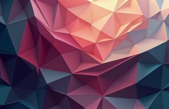 Geometric polygon background shows a modern graphic design with vibrant colors and stylish visual effects.