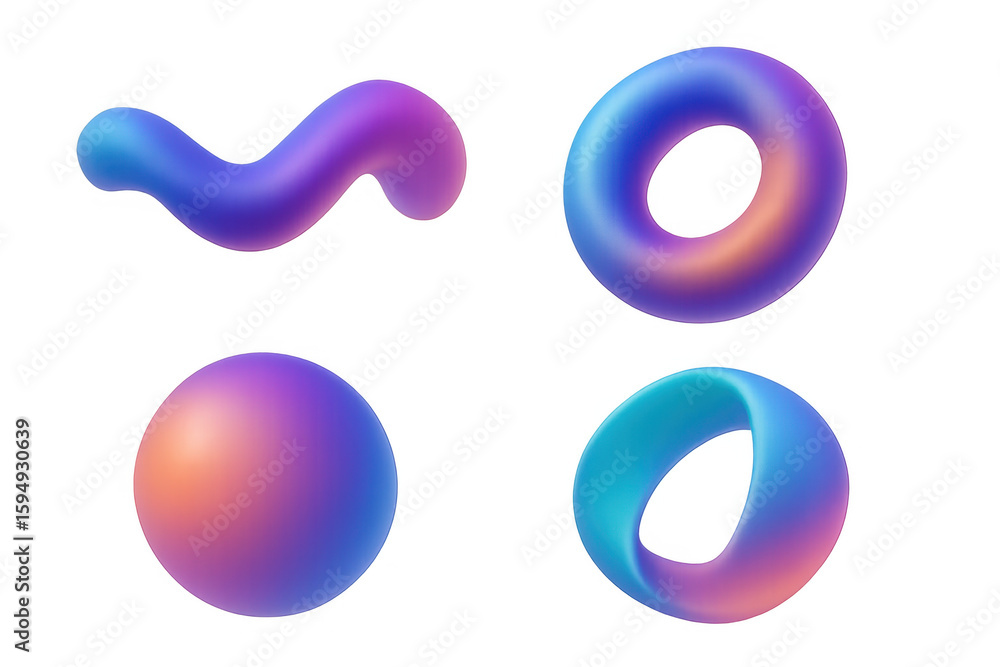 Poster modern design elements with vibrant colors and smooth curves, perfect for adding a touch of creativi