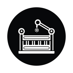 Furniture, baby crib, crib icon