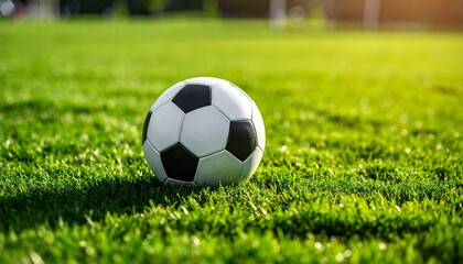 Fototapeta premium soccer ball on green grass