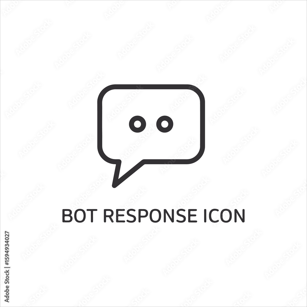 Poster vector art of bot response icon with speech bubble and dots