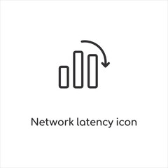 Vector art of network latency icon showing decreasing bar graph
