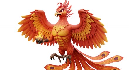 Colorful phoenix illustration