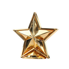 Obraz premium Golden Star Award Trophy Achievement Success, isolated on transparent background, perfect cutout, PNG