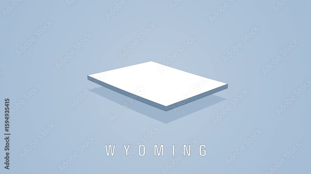 Poster wyoming state shape rotating on solid background