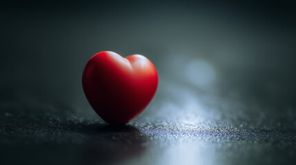 Fototapeta premium red heart on black background