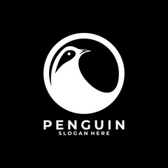 abstract circle penguin logo design icon