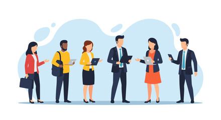 Diverse Business Team Collaboration: Perfect for website landing pages, brochures, and presentations.