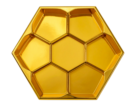  Shiny Golden Honeycomb Pattern – Isolated Transparent PNG