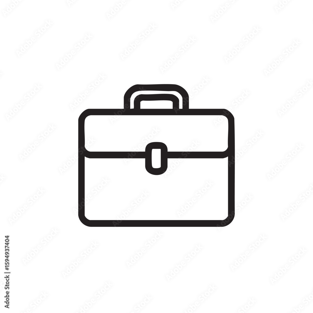 Aufkleber a simple black outline of a briefcase with a handle and clasp.