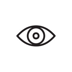Obraz premium A simple black outline of an eye with a pupil and iris.