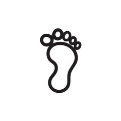  A black and white icon of a human footprint.