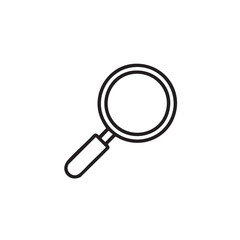  An outline icon showing a magnifying glass.