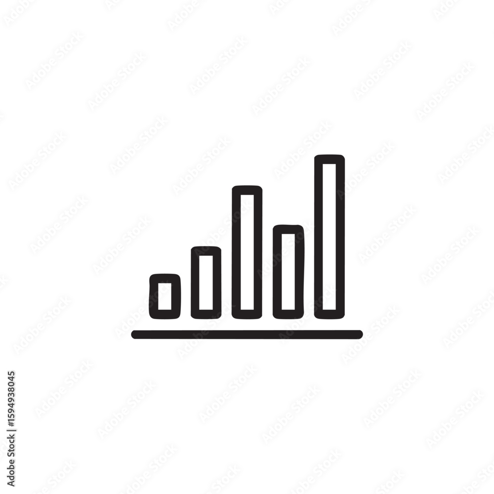 Poster an outline icon showing a bar graph with increasing bars.