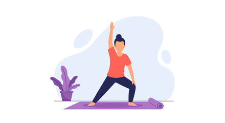 Person doing yoga pose, perfect for wellness websites or health brochures.