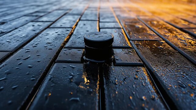 Rooftop vent system featuring a plastic pipe with rubber flashing, installed on evenly spaced asphalt shingles.